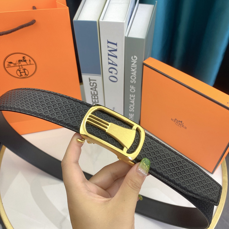 H**mes buckle reversible belt