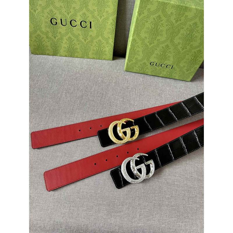 g*u*i double g silver Di*m*nd leather belt