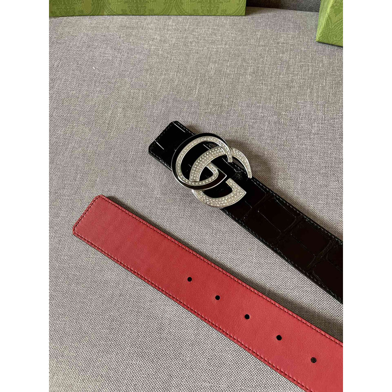 g*u*i double g silver Di*m*nd leather belt