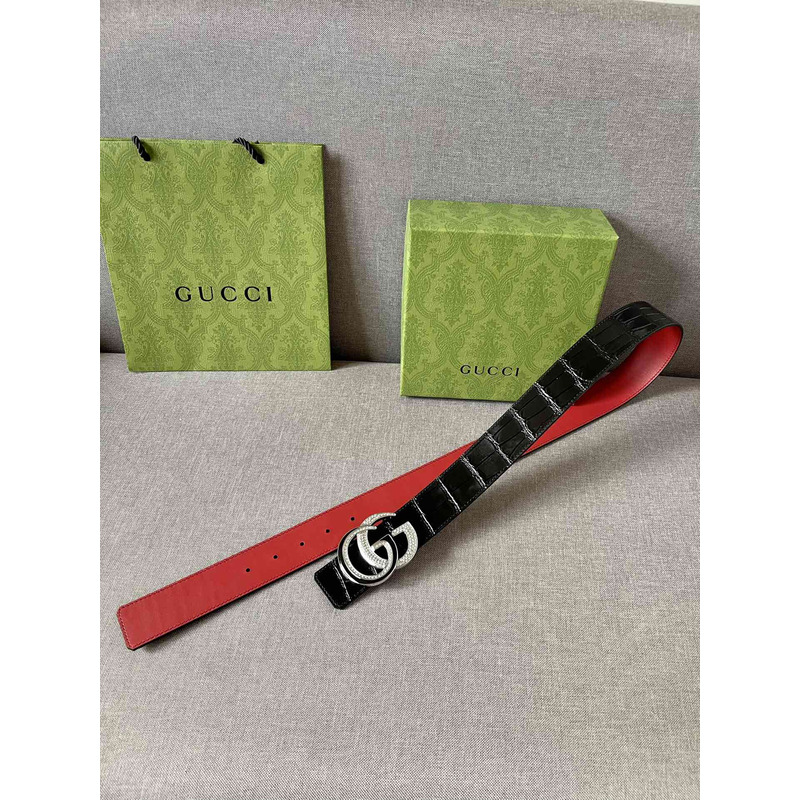 g*u*i double g silver Di*m*nd leather belt