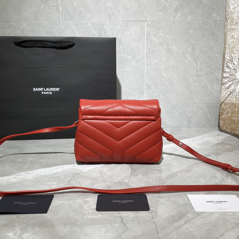 Saint Laurent Lulu Matelasse Y Shoulder Crossbody Bag Red