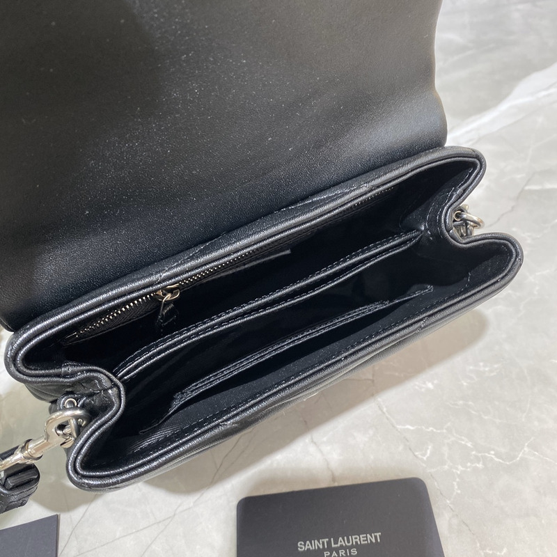 Saint Laurent Lulu Matelasse Y Shoulder Crossbody Bag Black