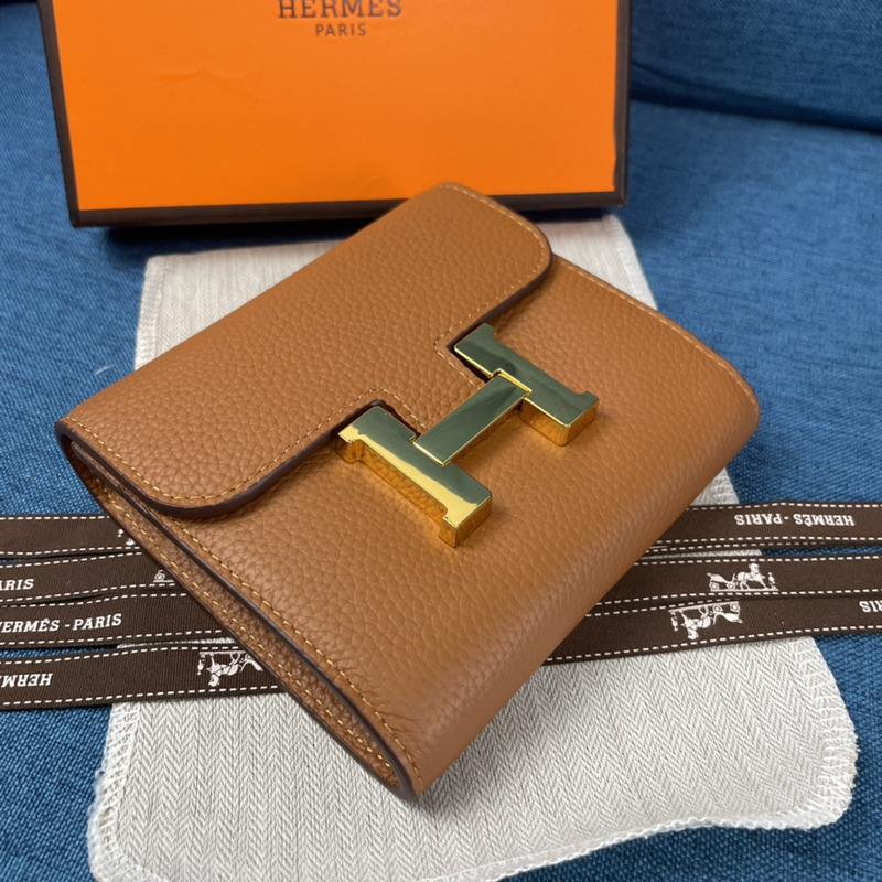 H**mes constance slim wallet brown