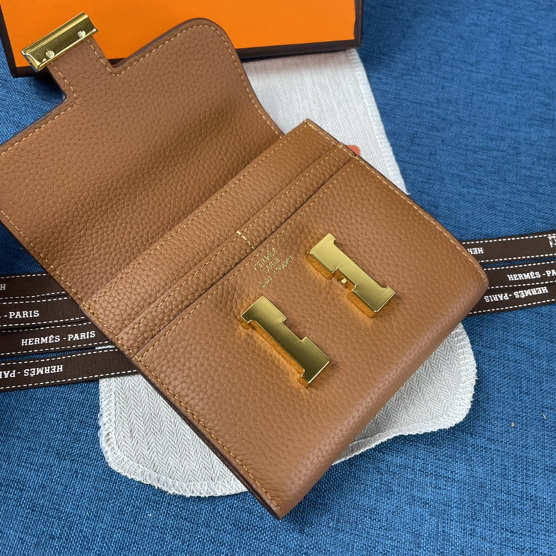 H**mes constance slim wallet brown