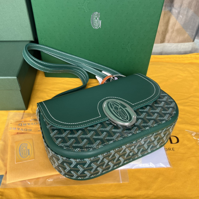 Go*ard 233 Go*ardine canvas & chevroches calfskin green