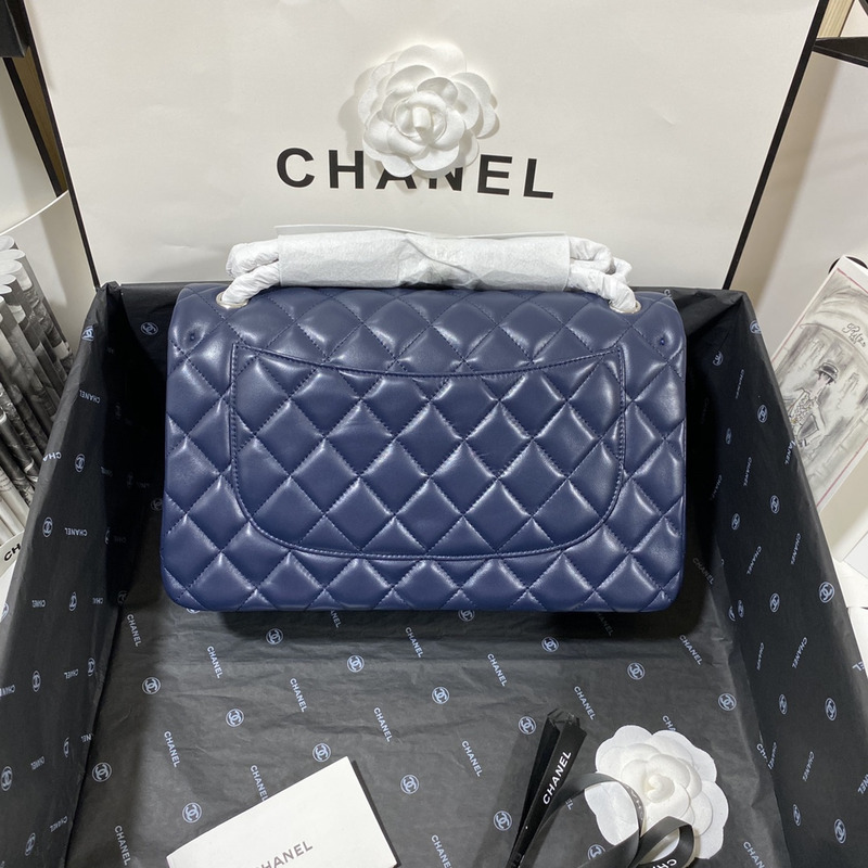 Ch*el 21s Ch*el blue classic flap medium cf25 dark blue