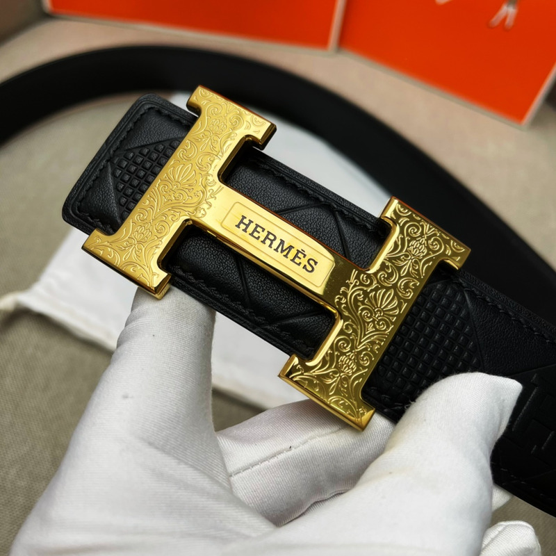 H**mes constance touareg belt buckle & reversible leather gold