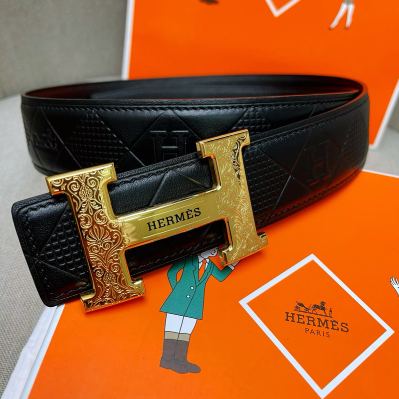 H**mes constance touareg belt buckle & reversible leather gold