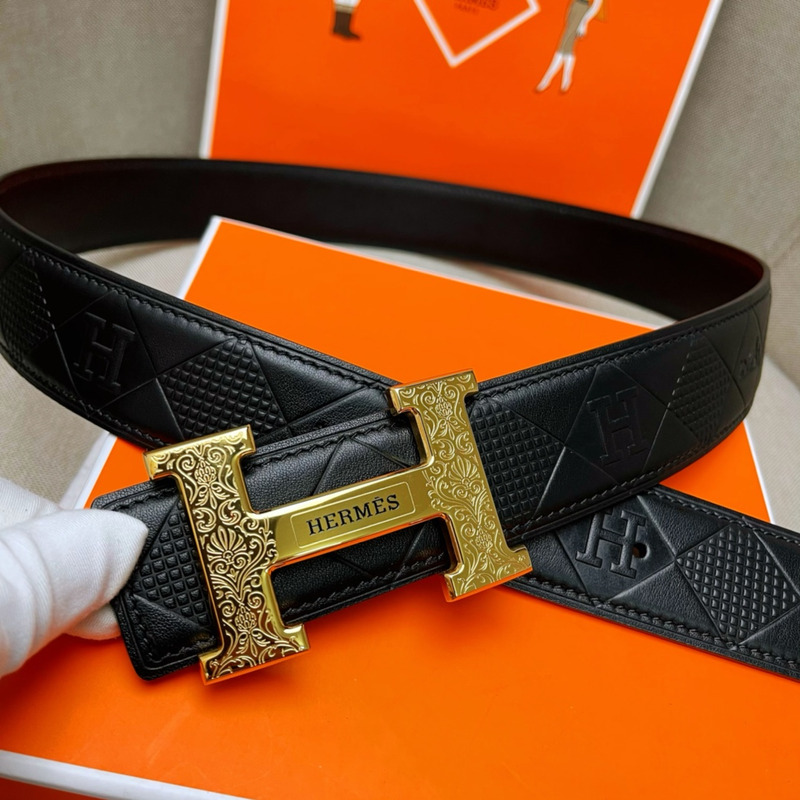 H**mes constance touareg belt buckle & reversible leather gold