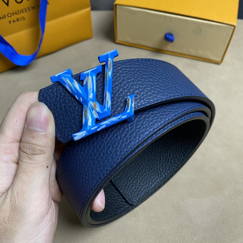 l**is V*t*n leather belt blue