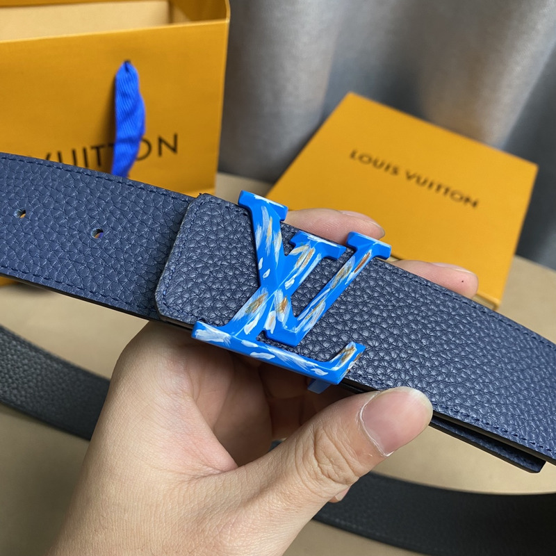 l**is V*t*n leather belt blue