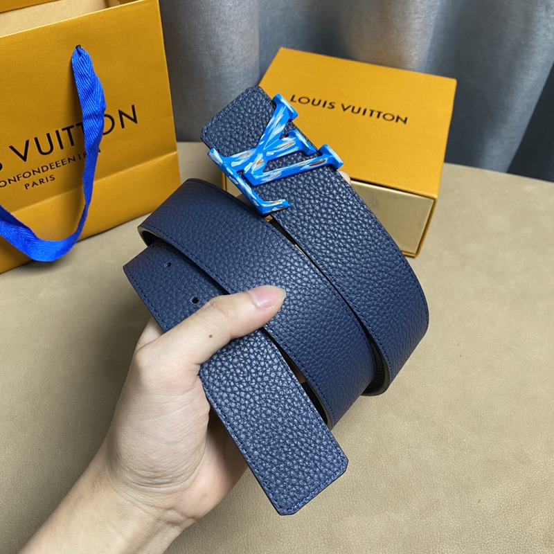 l**is V*t*n leather belt blue