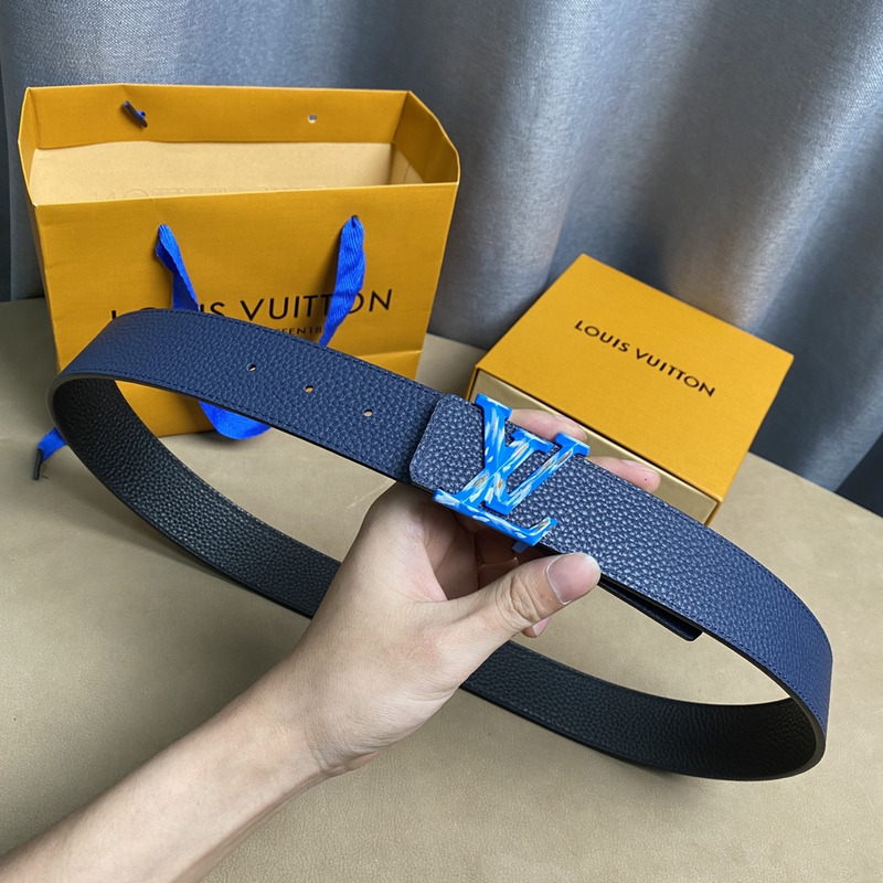 l**is V*t*n leather belt blue