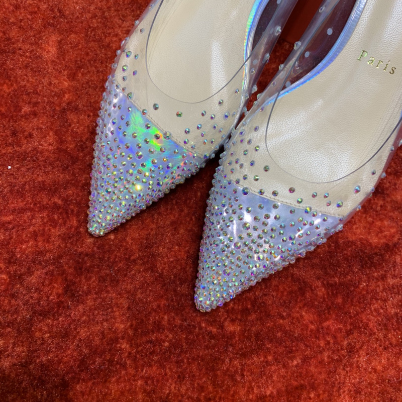 Ch**an louboutin degrastrass embellished ballet flats sliver