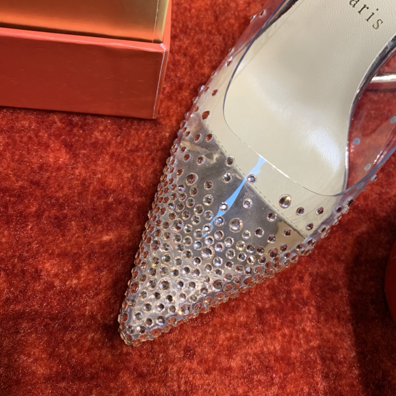 Ch**an louboutin follies strass embellished mesh pumps 8.5cm gold