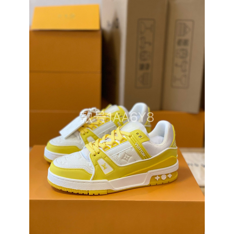l**is V*t*n trainer sneaker low white yellow