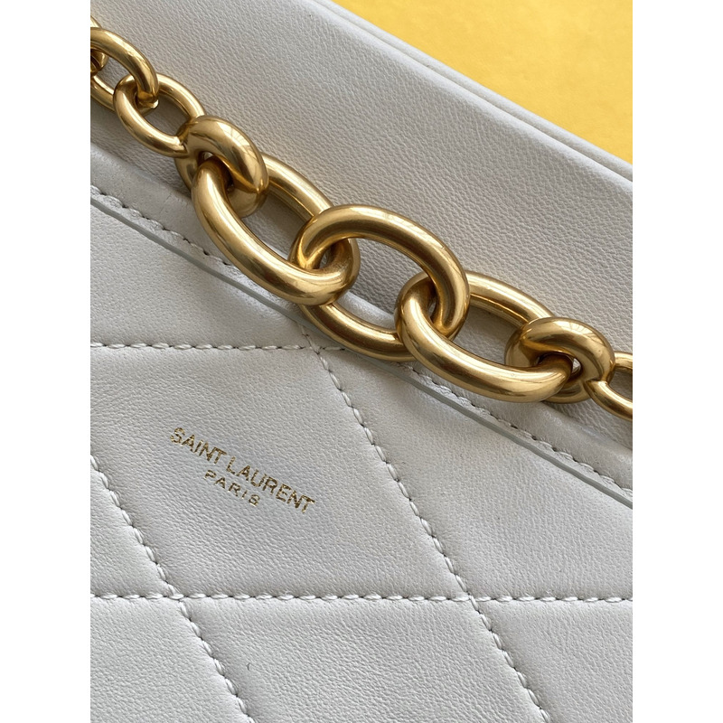 Saint Laurent Saint Laurent Le Maillon Small Chain Bag In Quilted Uilted Sheepskin Vintage White