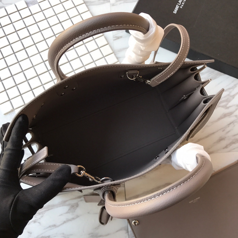 saint laurent new sac de jour Di*m*nd pattern white line organ bag series handbag gray