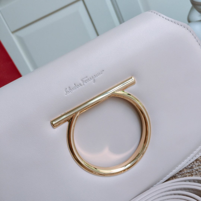 Ferragamo Calfskin Vela Mini Crossbody Bag Antique Pink