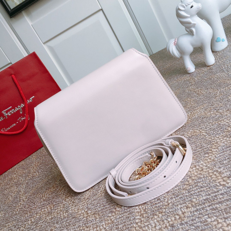 Ferragamo Calfskin Vela Mini Crossbody Bag Antique Pink