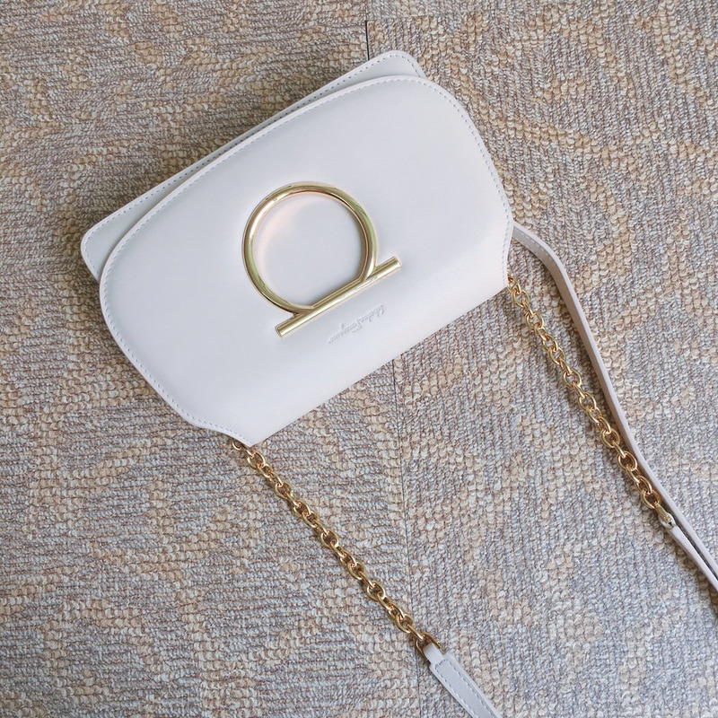 Ferragamo Calfskin Vela Mini Crossbody Bag Antique Pink