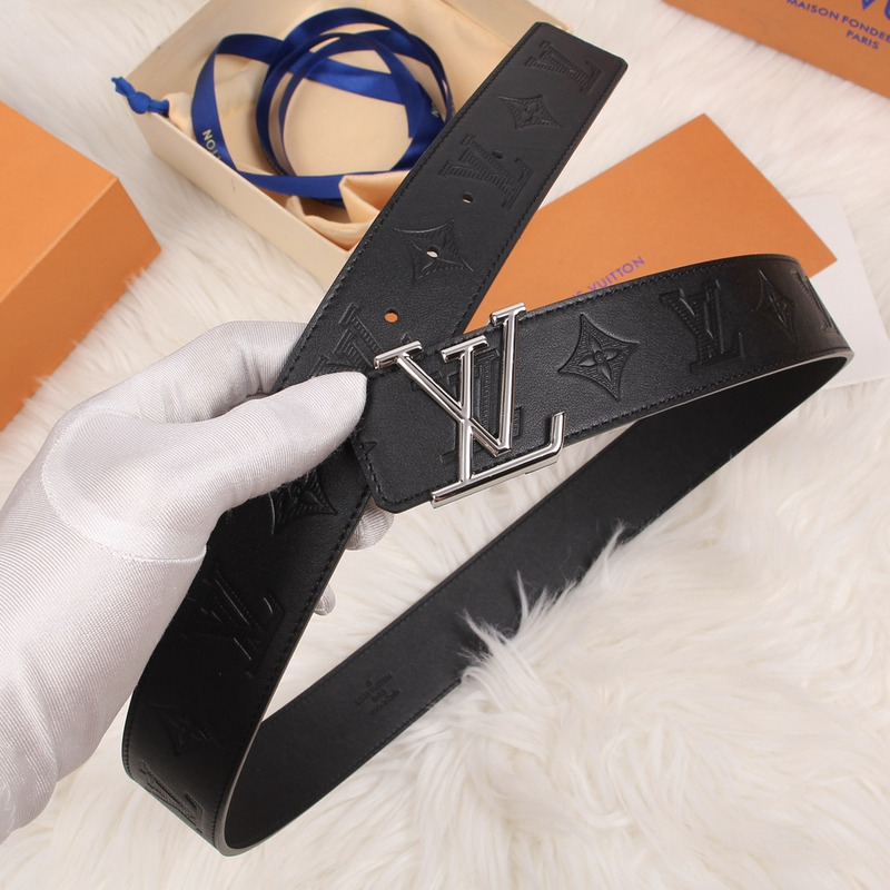 LV INITIALES 40MM HISTO BLACK LEATHER WHITE LV