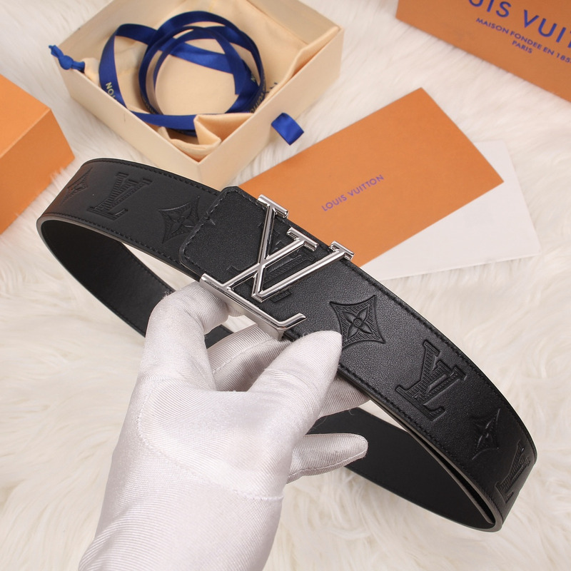 LV INITIALES 40MM HISTO BLACK LEATHER WHITE LV