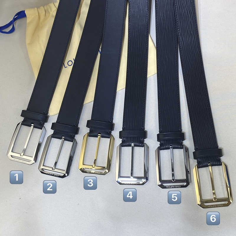 l**is V*t*n black stripe leather gold metal