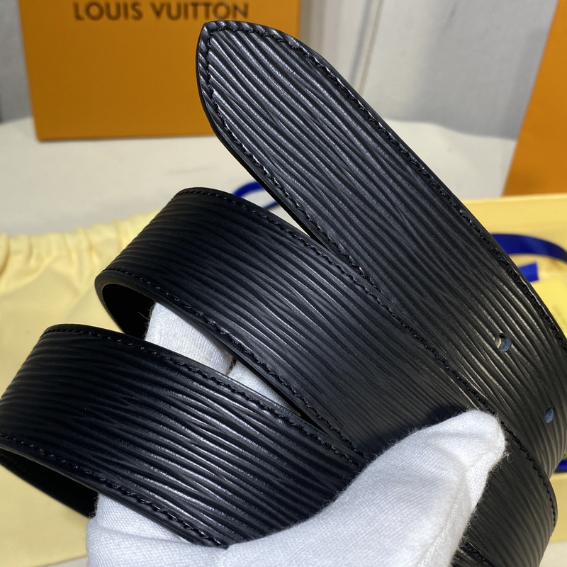 l**is V*t*n black stripe leather gold metal