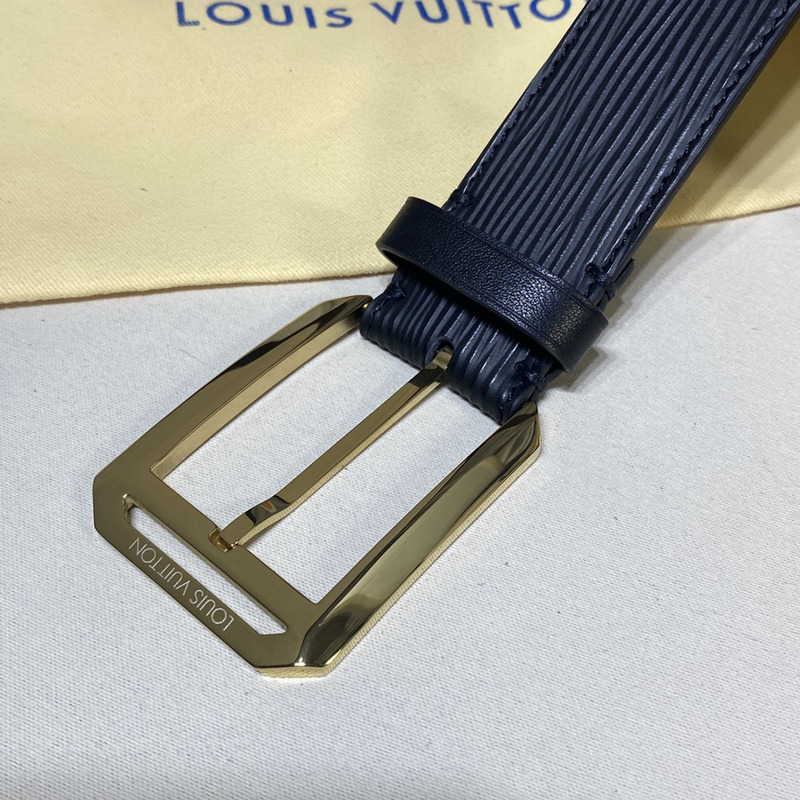 l**is V*t*n black stripe leather gold metal