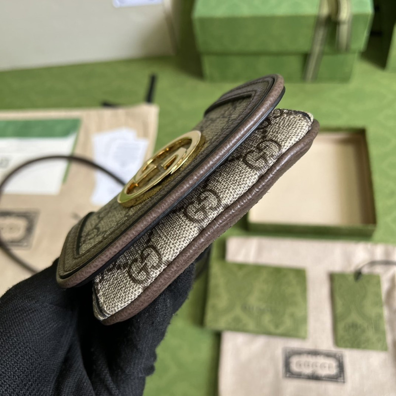 G*u*i G*u*i blondie card case wallet beige and ebony