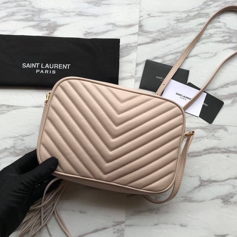 Saint Laurent Lou Camera Bag In Quilted Leather Beige