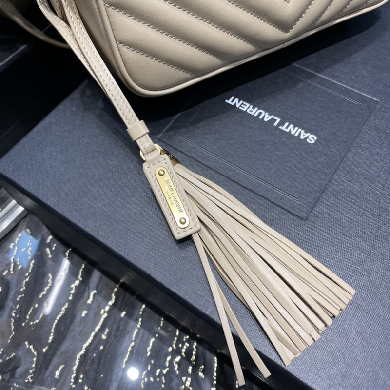 Saint Laurent Lou Monogram Calf Crossbody Bag Beige