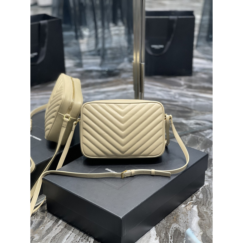 Saint Laurent Lou Monogram Calf Crossbody Bag Beige