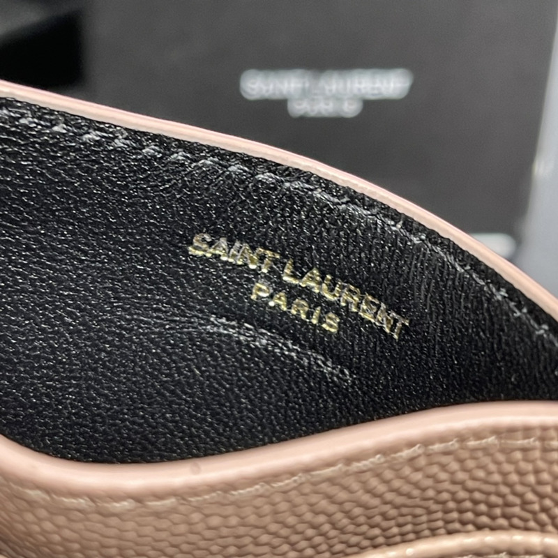 Saint Laurent Monogram Card Hold Pink