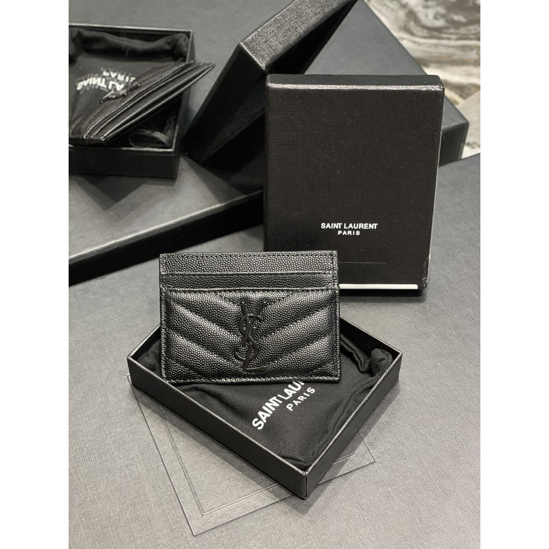 Saint Laurent Monogram Black Metal Card Hold Black