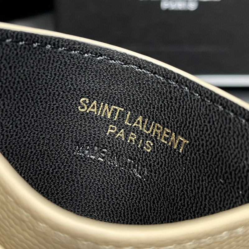 Saint Laurent Monogram Card Hold Beige