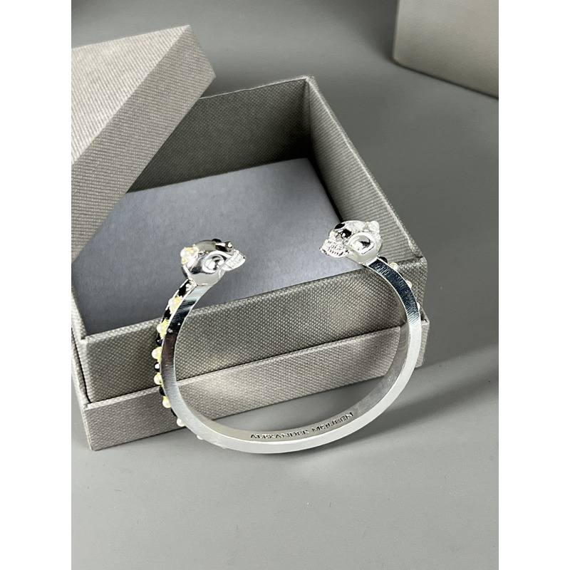 Alexander Mcqueen Skull With Pear Bracelet Silver-Tone
