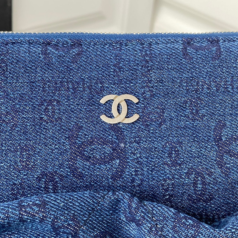 Ch*el 22 denim tote bag blue