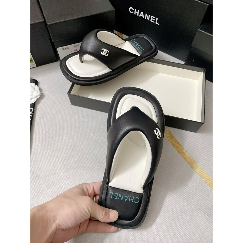 Ch*el fabric mules black