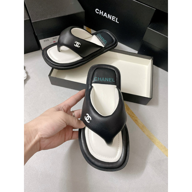 Ch*el fabric mules black