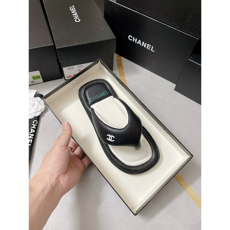 Ch*el fabric mules black