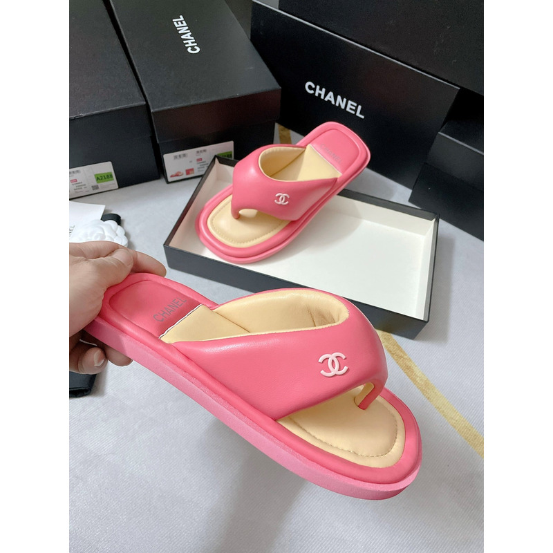 Ch*el fabric mules pink