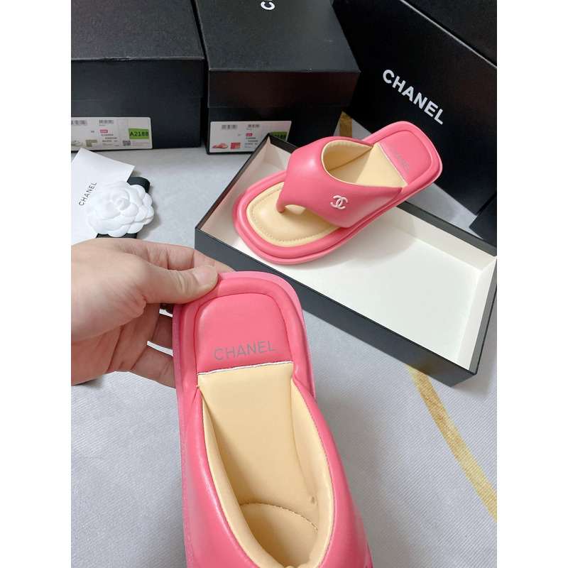 Ch*el fabric mules pink