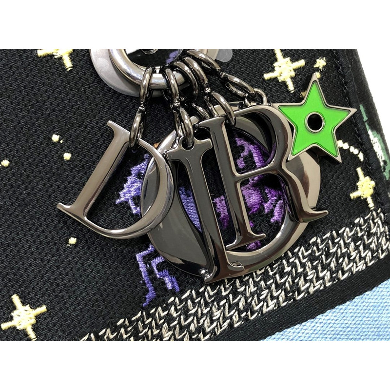 D*or lady d-lite bag black mu multicolor D*or pixel zodiac embroidery