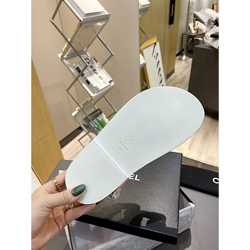 Ch*el dad sandals in rainbow pastels