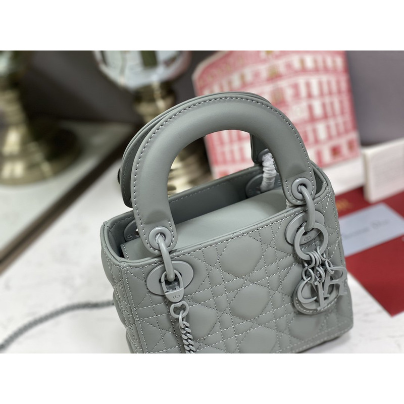 D*or mini lady D*or bag gray
