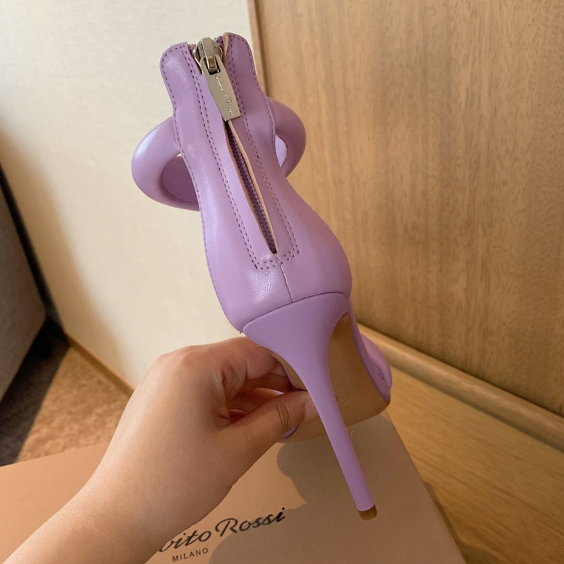 Gianvit Rossi Bijoux 105mm Leather High Heel Sandals Purple