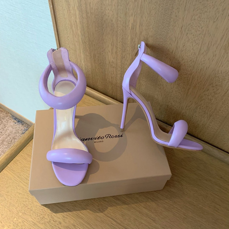 Gianvit Rossi Bijoux 105mm Leather High Heel Sandals Purple