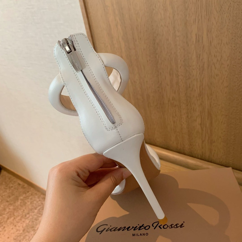 Gianvit Rossi Bijoux 105mm Leather High Heel Sandals White